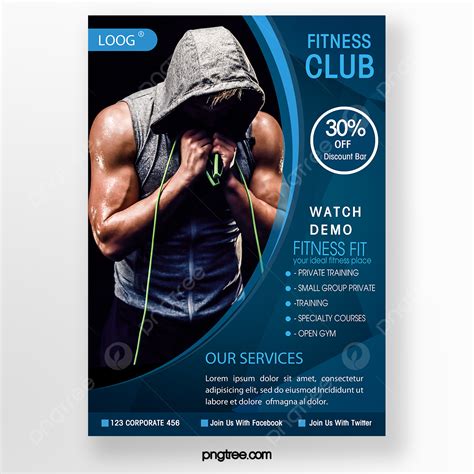 Blue Fitness Advertising Leaflet Template Download On Pngtree