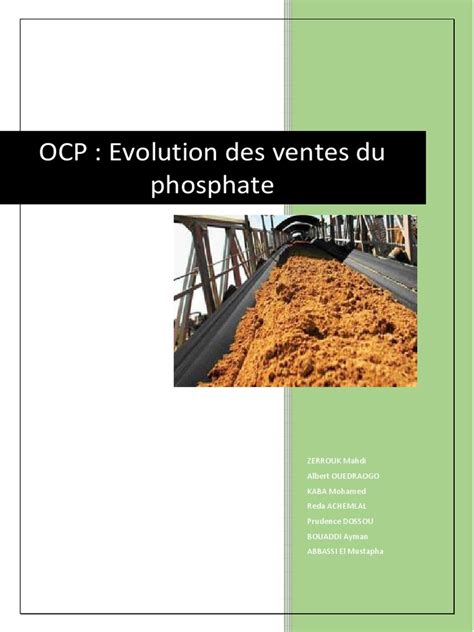 Rapport Ocp Pdf Phosphate Chimie