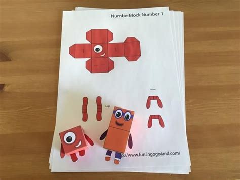 Numberblocks 1 5 Printable Paper Toys Origami Templates Etsy In