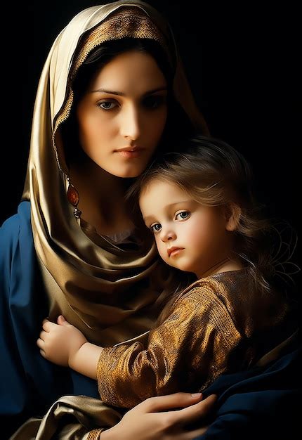 Premium Ai Image Holy Mother Saint Mary Holding Baby Jesus In Famous