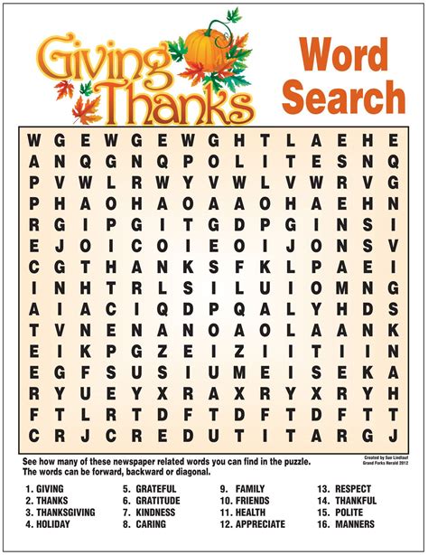 Heres A Word Search Puzzle In Celebration Of Thanksgiving Click On