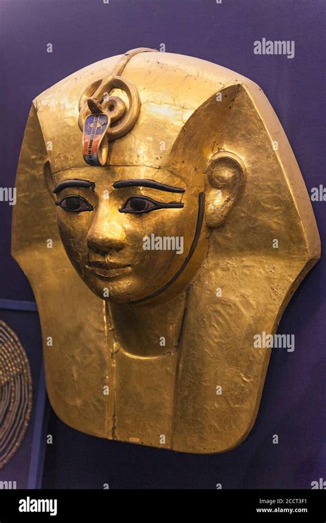Gold Funerary Mask Of Amenemope Museum Of Egyptian Antiquities Cairo