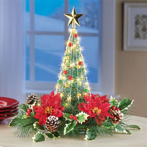 Lighted Christmas Tree Centerpiece With Greenery Collections Etc