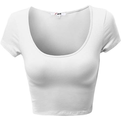 Fitted Short Sleeve Crop Top Scoop Neck Crop Top White Short Sleeve