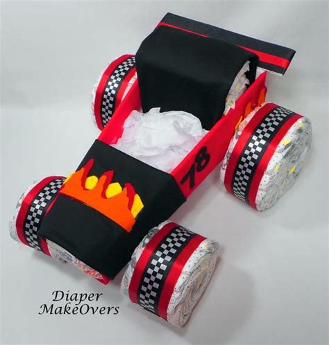 Race Car Diaper Cake Diaper Cake Car Diaper Cake Baby Etsy Boy Baby