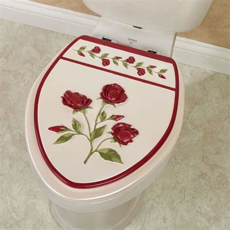 Red Elongated Toilet Seat Cover Velcromag