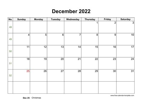 December 2022 Calendar Vertical