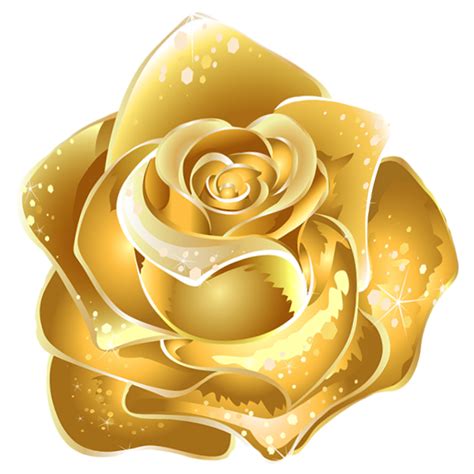 Download Beautiful Gold Rose Decor Png Image For Free