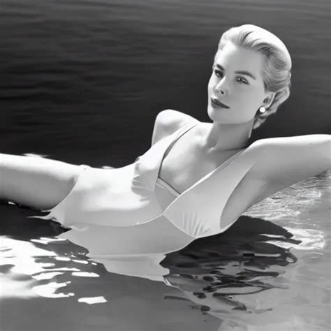 Grace Kelly Wearing A Swimsuit Swimming Underwater Stable Diffusion