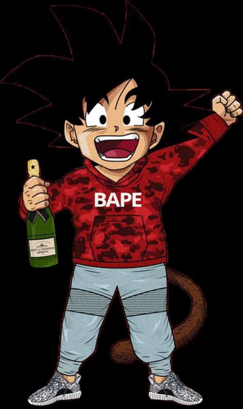 Bape Goku Transparent Drinkeatsclub Bape Dbz Character
