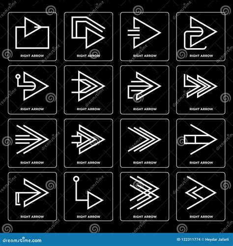 Sistema De La Flecha Derecha Iconos De La Flecha Ilustraci N Del Vector Ilustraci N De