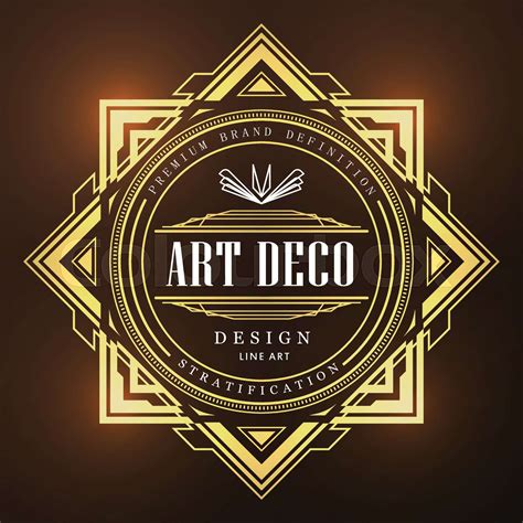 Art Deco Vintage Badge Logo Retro Design Vector Illustration Stock
