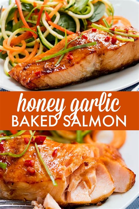 This oven baked salmon is a lovely way to serve salmon. Honey Garlic Baked Salmon - Simply Stacie