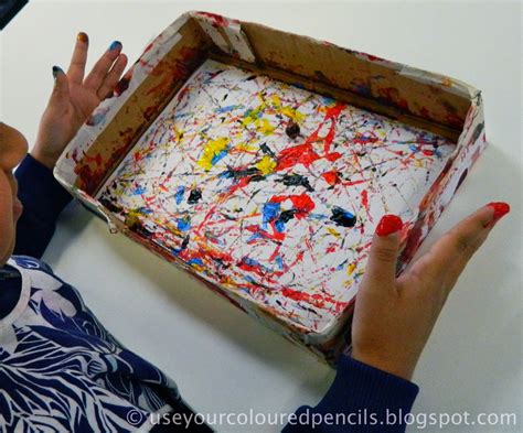 Use Your Coloured Pencils Marble Paintings In The Style Of Jackson Pollock