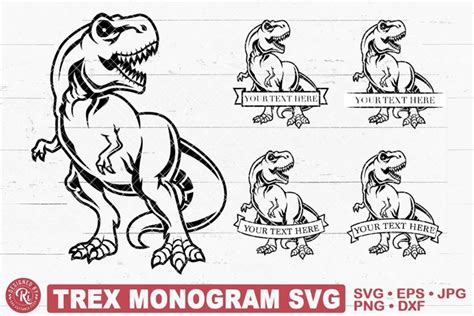 T Rex Monogram SVG Dinosaurs Dino Tyrannosaurus 2033822