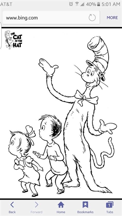 Cat in the Hat coloring page | Coloring pages, Fictional characters