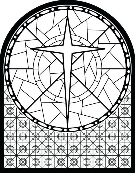 Stained Glass Cross Coloring Page At Free Printable