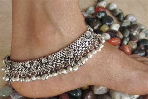 Tribal Boho Anklet Ankle Jewelry Ankle Bracelet Indian Payal Silver