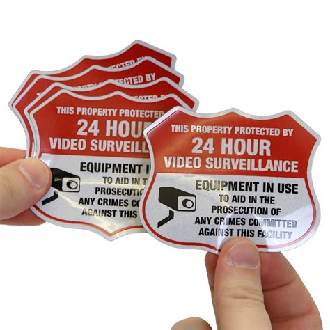 Property Protected By 24 Hour Surveillance Label Set Shield Sku Lb 4139