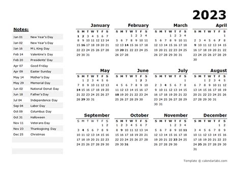 2023 Calendar Printable With Holidays Shopmallmy