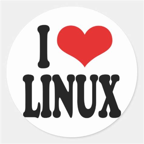 I Love Linux Classic Round Sticker Zazzle