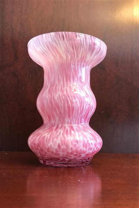 Pink Confetti Glass Vase Murano Lavorazione Arts Glass Vase Pink White Confetti Vase