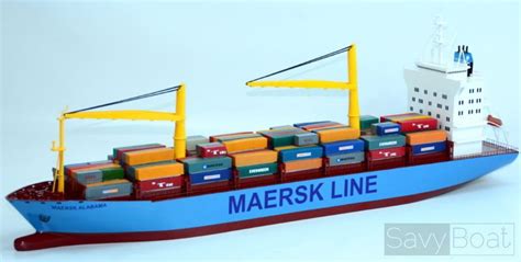 Maersk Alabama N Scale Container Ship Waterline Model Savyboat