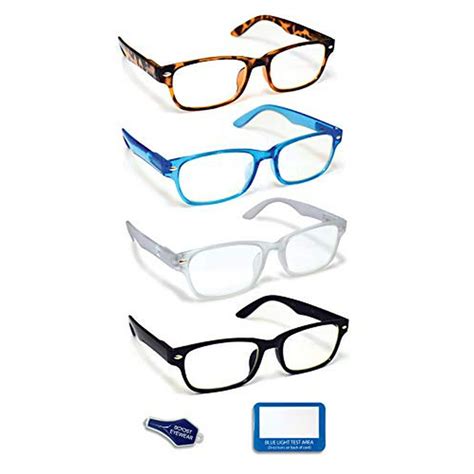 Blue Light Blocking Reading Glasses 4 Pack By Boost Eyewear Antiglare Lenses Traditional