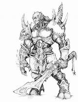 Warcraft Alexboca Thrall Molay Jacques Orc Nain Warrior Nains Monstruos sketch template
