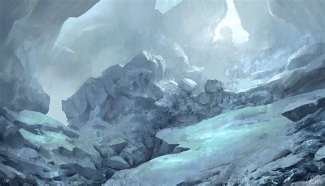 Ice Cave By Juhupainting On Deviantart Fantasy Art Landscapes Anime