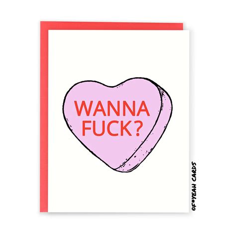 Naughty Valentines Card Wanna Fuck Funny Valentine Etsy