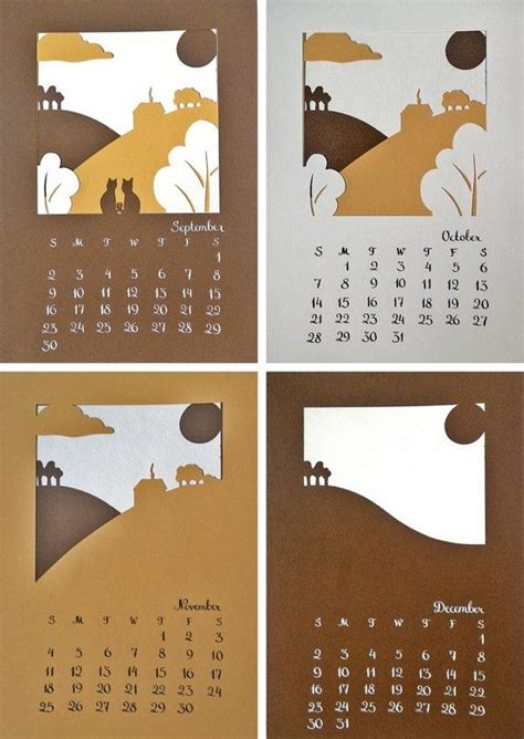 Papercut Calender Adorable Calendar Design Inspiration Calender