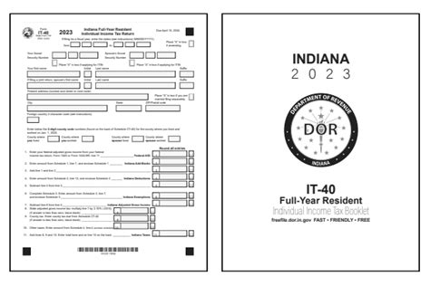 Indiana Tax Forms 2023 Printable State In Form It 40 And In Form It