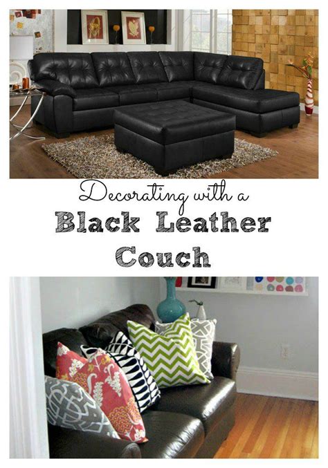 Living Room Decorating Ideas With Black Leather Sofa Furniture Black Leather Couch Living