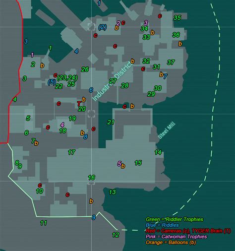 If you're planning on making your mark in arkham city, you'll need a special kind of realtor location: Steam Community :: Guide :: The Riddler's Secrets Map for Arkham City