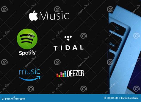 Logo Of Deezer Apple Music Spotify Tidal And Amazon Music Editorial Stock Image Image Of
