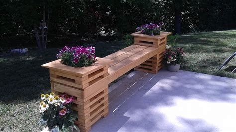The sun's glare is blinding, but here it feels like an unconfirmed rumour. Two planter bench, anniversary gift. | Planter bench ...