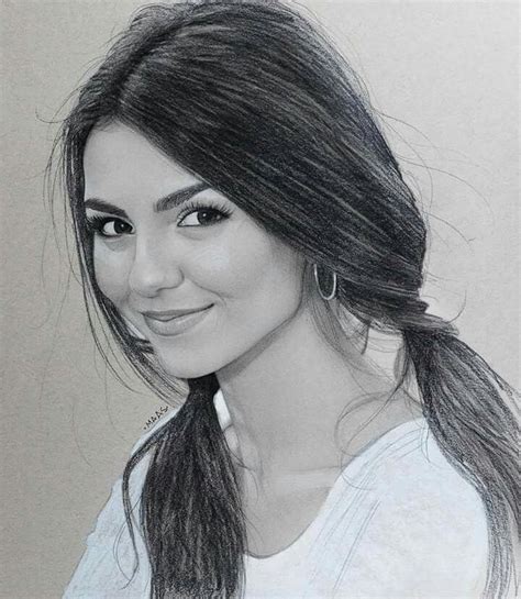 Victoria Justice By Justin Maas Celebrity Drawings Portrait Drawing Charcoal Portraits
