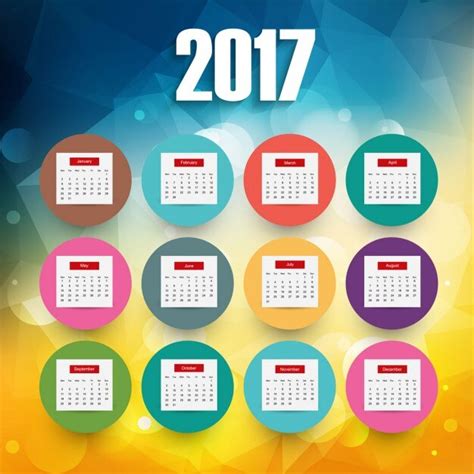 Free Vector 2017 Calendar In Polygonal Style