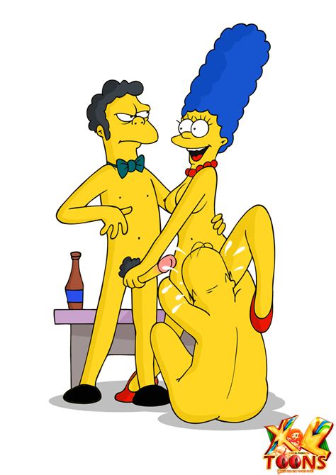 Rule 34 Blue Hair Color Cum Cunnilingus Female Hair Homer Simpson Human Male Marge Simpson