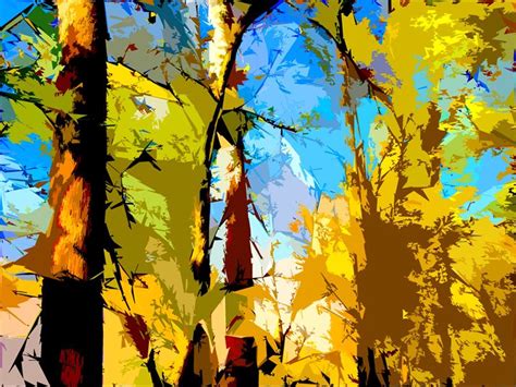 Tree Abstraction 5 Paintings By John Lautermilch Digital Art
