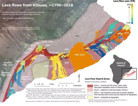 K Lauea Flow Map Kilauea Lava Flow Volcano National Park