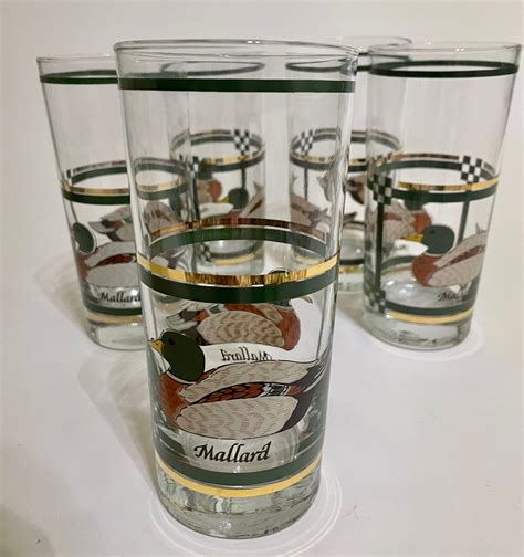 Libbey Mallard Duck Drinking Glasses Set Of Five