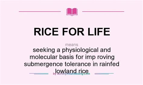 A, d, l, l, n, o, s, w. What does RICE FOR LIFE mean? - Definition of RICE FOR ...