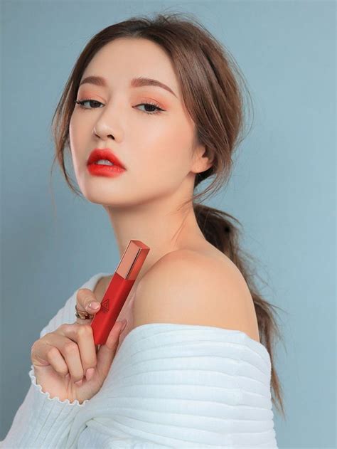 red lips makeup look korean makeup look asian makeup makeup looks lip color palette lip