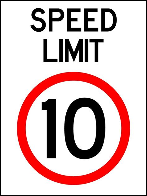 2 Signs Speed Limit 10km H 300 X 200mm Safety Traffic Sign Ebay