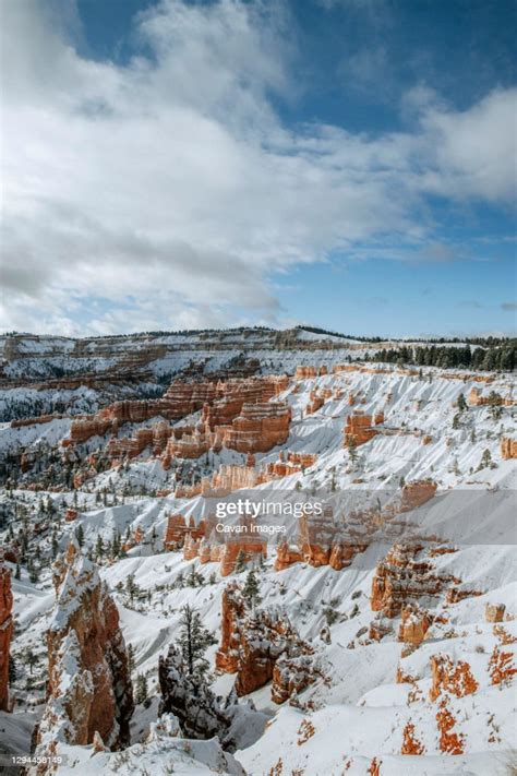 Beautiful Bryce Canyon National Park Covered In Fresh Snow Utah High