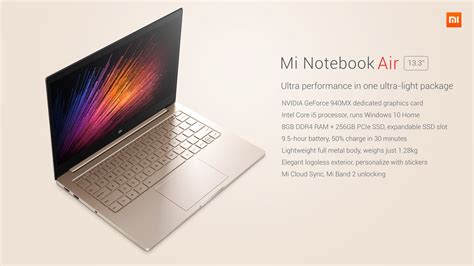 Despite how thin it looks, it is deceptive powerful with up to 3x higher processing speeds, 15% faster ram speeds, and 2.1x times higher graphics performance on a dedicated graphics card. Xiaomi Mi Notebook Air 13.3 Inch Windows 10 - Silver ...
