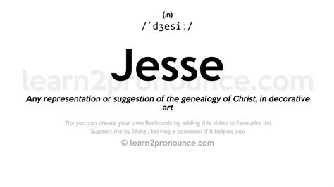 Pronunciation Of Jesse Definition Of Jesse Youtube