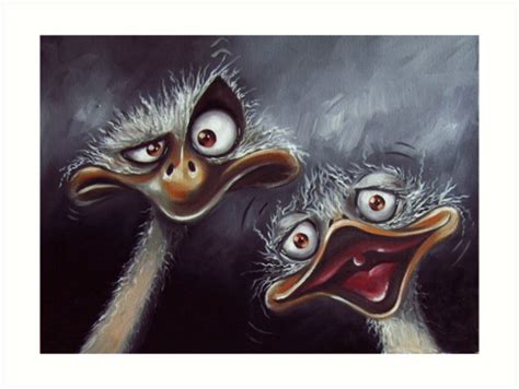 Funny Ostriches Art Print By Anetdutoit Redbubble